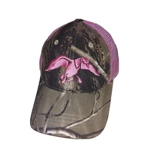 Realtree Duck Commander Trucker Hat Adjustable Pink and Tan Camo
